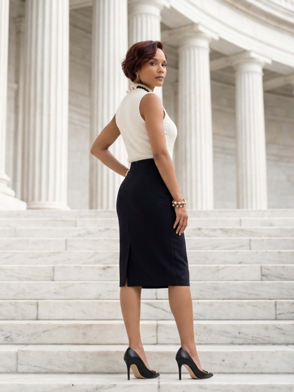 Classic Black Pencil Skirt - Sleek Office Midi☑️